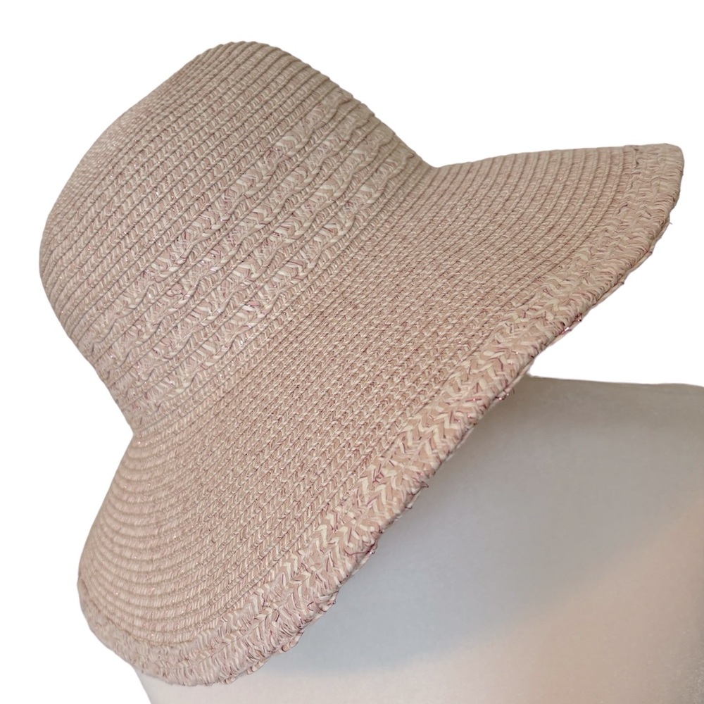 LAUREN CONRAD Dusty Pink Woven Sun Hat OS *NEW*